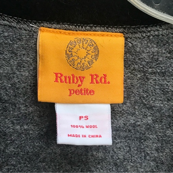 NWT PS SP Petite 100% Wool Comfy Ruby Rd. Jacket Sweater Cardigan Women’s Black - Picture 3 of 5